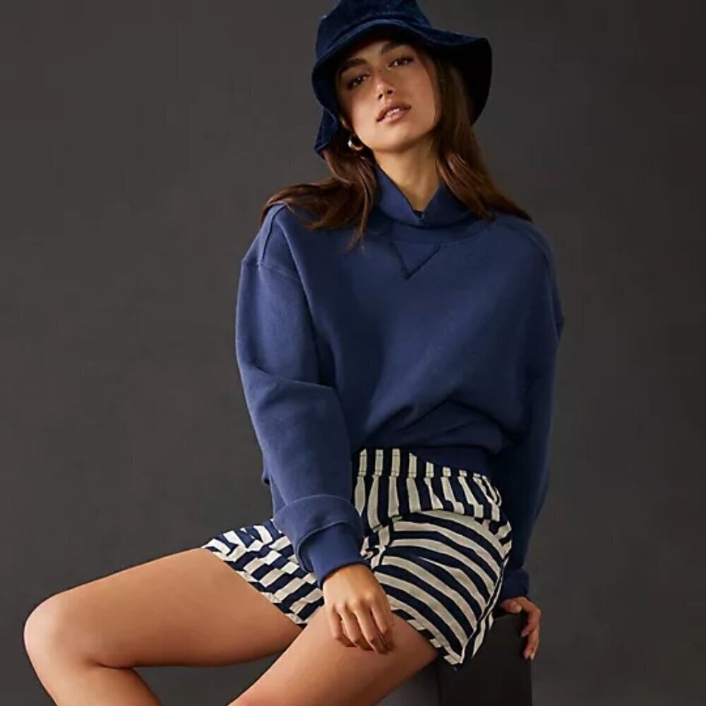 Anthropologie Velvet Bucket Hat in Navy/Marin OS - Picture 1 of 13